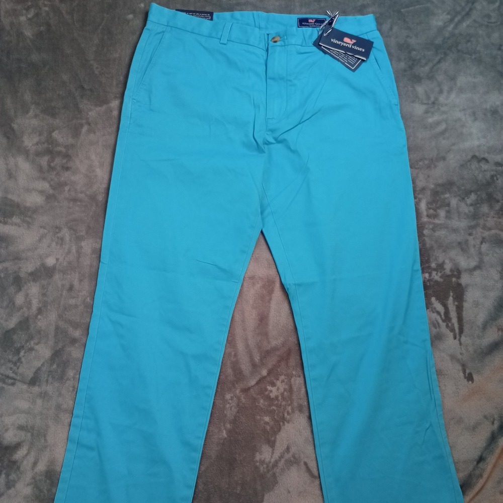 Vineyard Vines Breaker Pants Mens 35x32 Blue Chino‎ Cotton Stretch Straight NEW